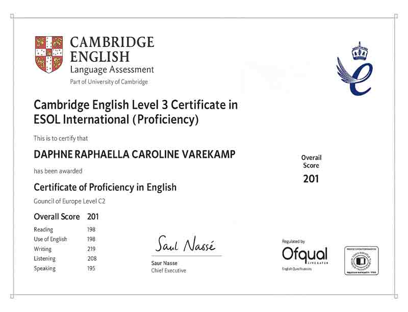 Cambridge Proficiency Certificate
