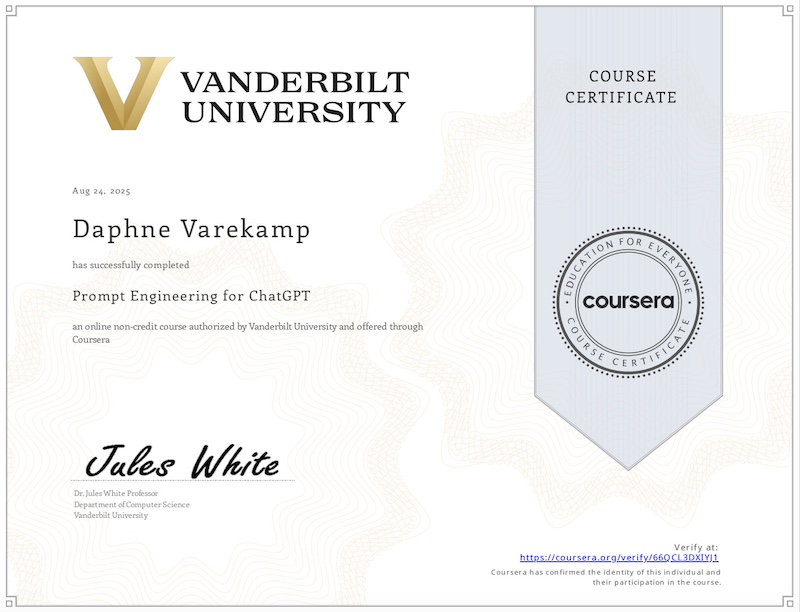 Prompt Engineering Certificate